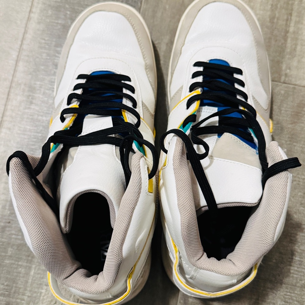 Zara White and Blue Sneakers Modern Athletic Design